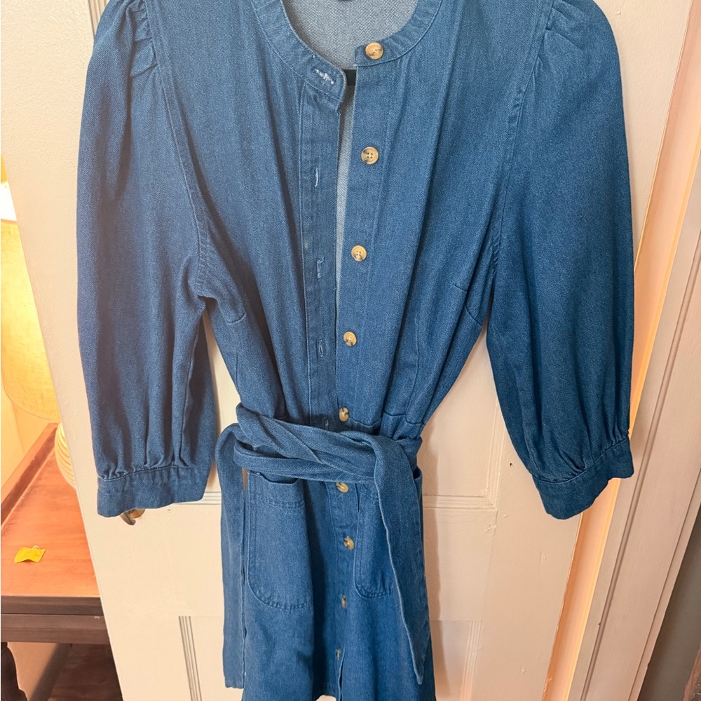 Who What Wear Blue Denim Mini Dress with Belt
